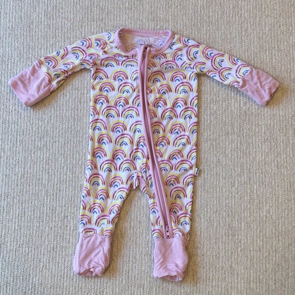 Little Sleepies Zippy Pastel Rainbows Print Bamboo Onesie Size Preemie - Picture 1 of 3